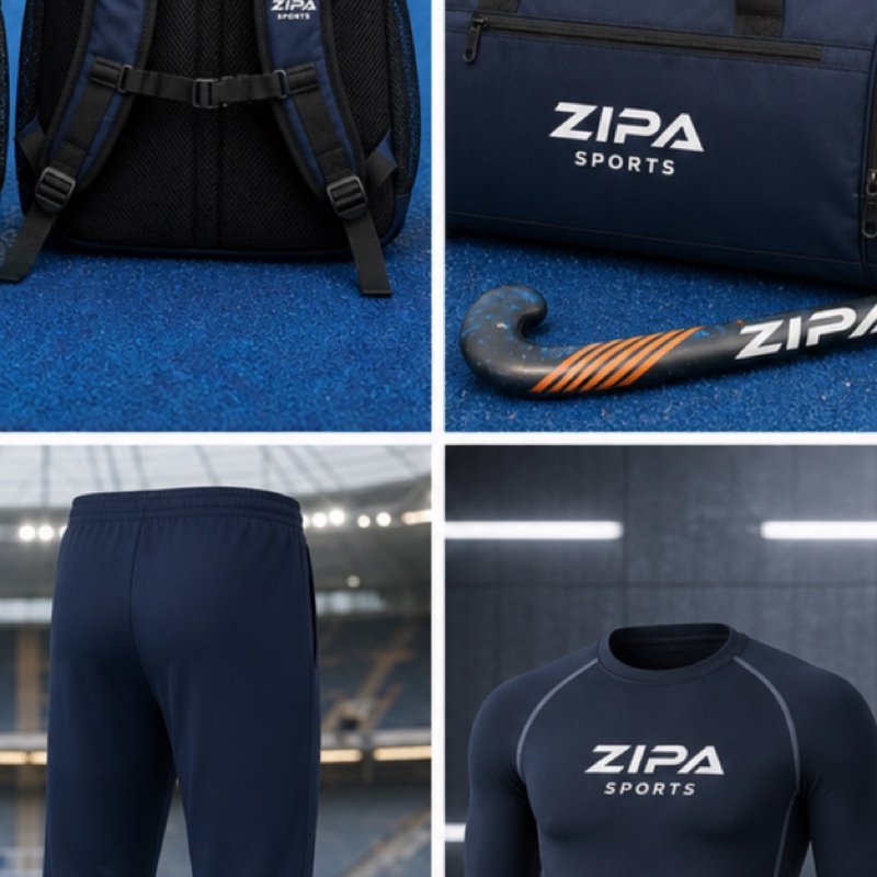 Custom field hockey team backpack with external stick straps manufactured by ZipaSports