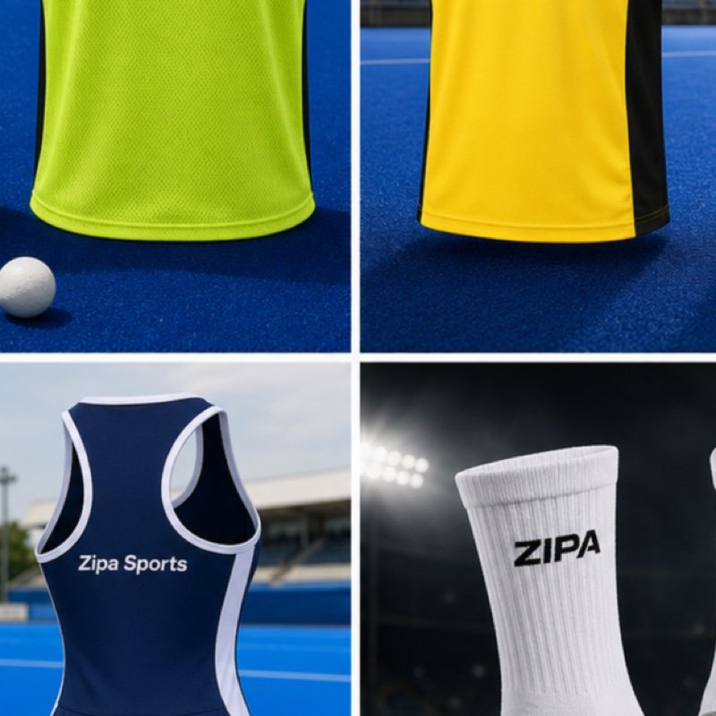 Set of numbered field hockey training bibs in polyester mesh manufactured by ZipaSports