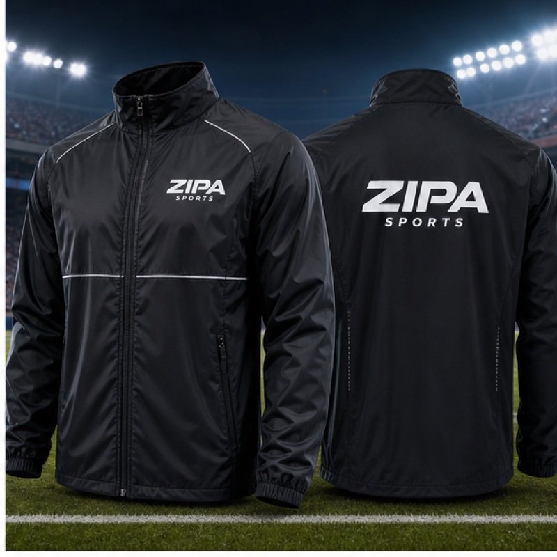 Custom football anthem jacket for team line-up manufactured by ZipaSports