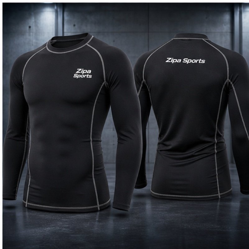 Custom long sleeve football thermal base layer top manufactured by ZipaSports
