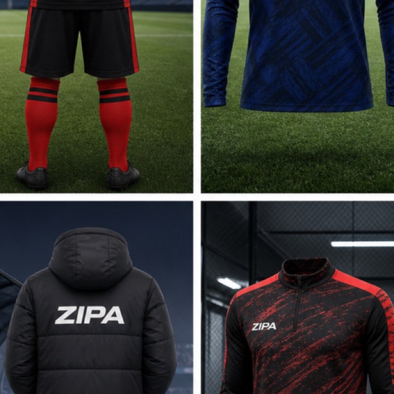 Custom junior football kits for academy age groups manufactured by ZipaSports
