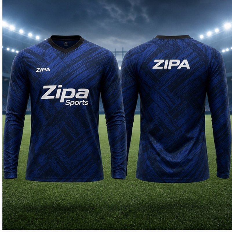 Custom long sleeve football jerseys with sublimated sleeve panels manufactured by ZipaSports