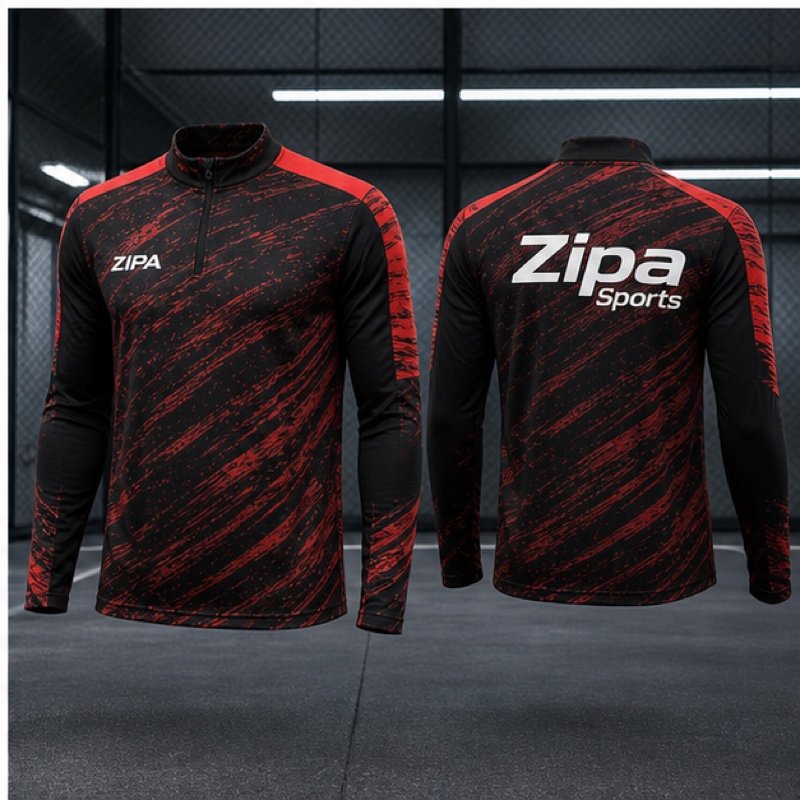 Custom football pre-match warm-up top manufactured by ZipaSports