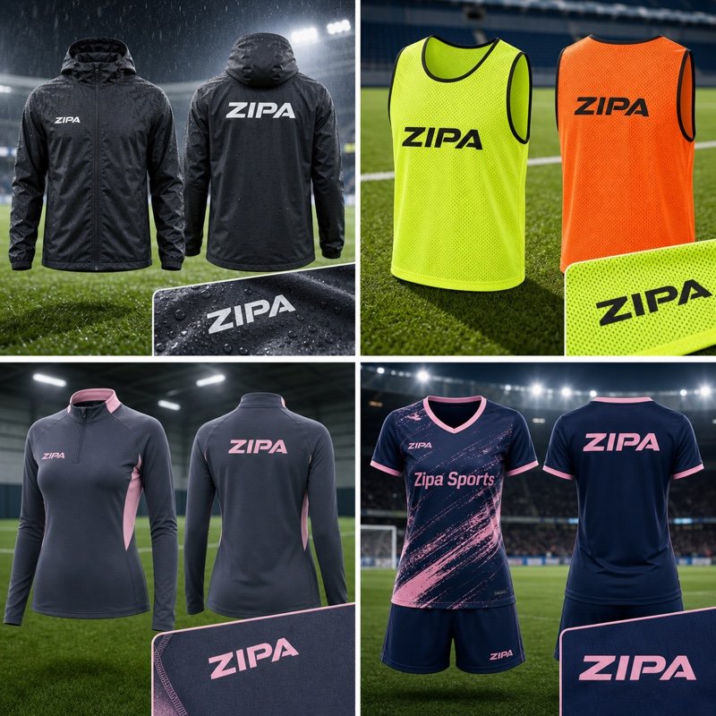 Custom women's fit football training top manufactured by ZipaSports