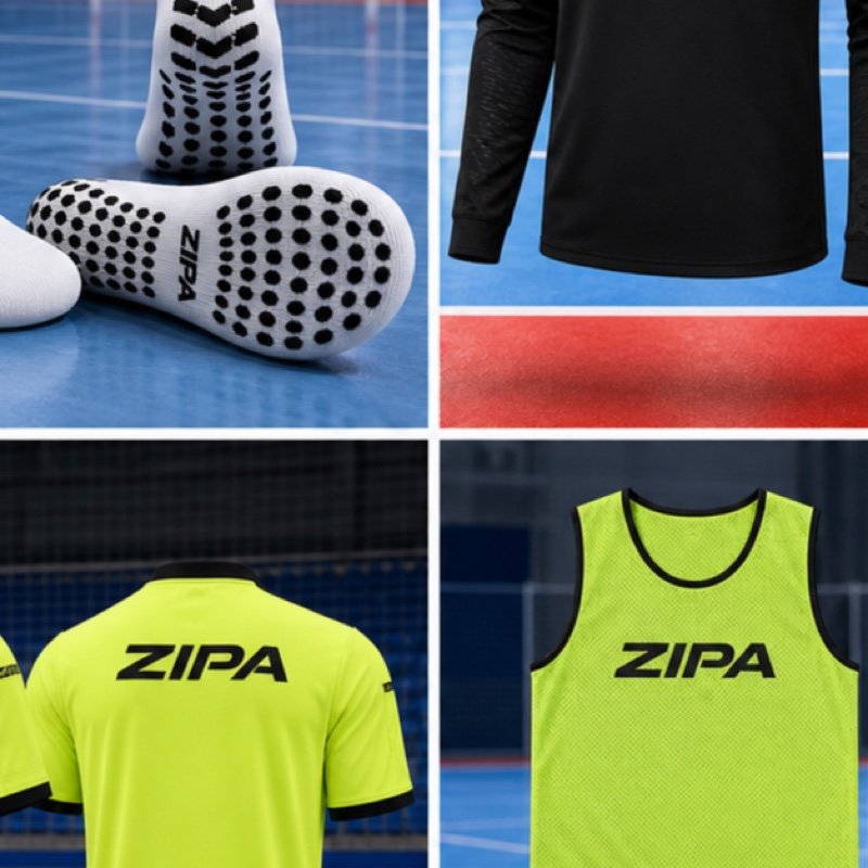 Custom futsal grip socks with silicone footbed print manufactured by ZipaSports