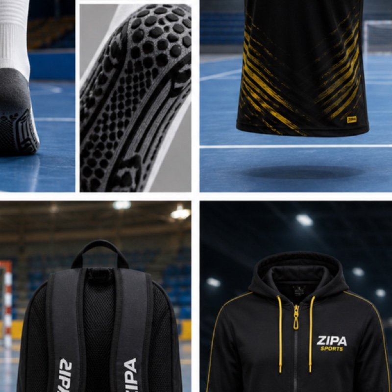 Custom low-bulk futsal socks with knitted team stripes manufactured by ZipaSports