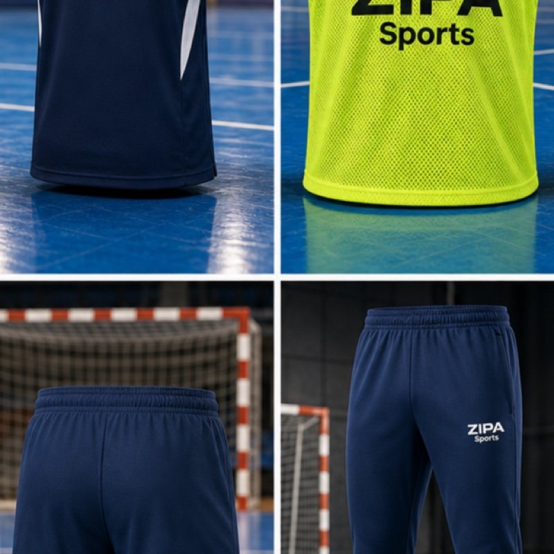 Custom futsal team polo shirt for travel and presentation manufactured by ZipaSports
