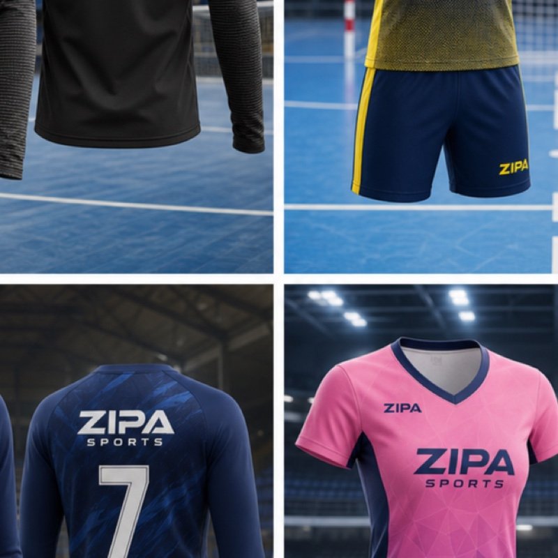Custom futsal warm-up top worn over match jersey manufactured by ZipaSports