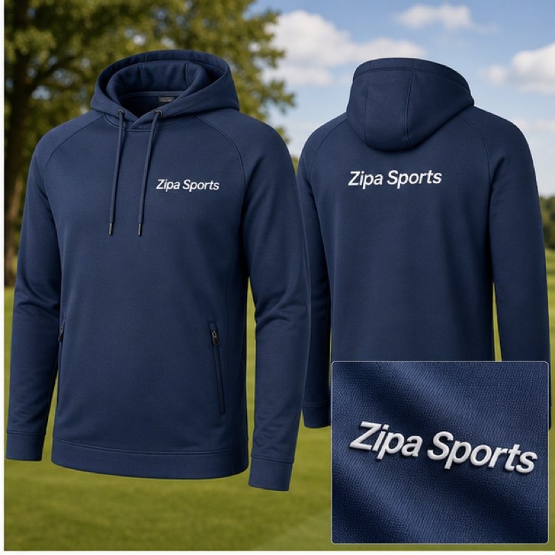 Custom golf hoodie manufactured by ZipaSports