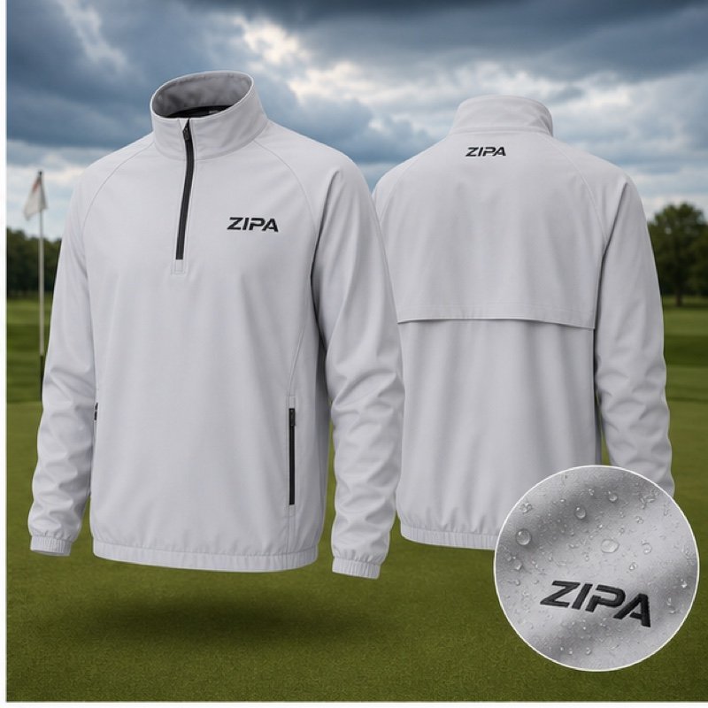 Custom golf windshirt manufactured by ZipaSports