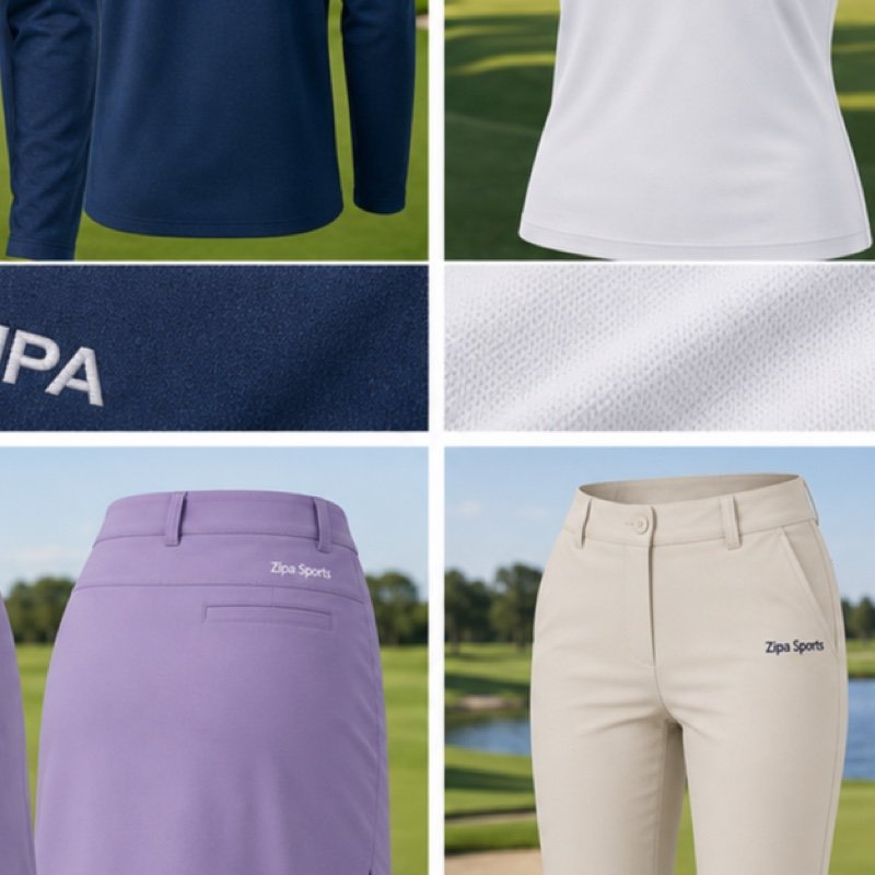 Custom quarter-zip golf midlayer with embroidered logo manufactured by ZipaSports