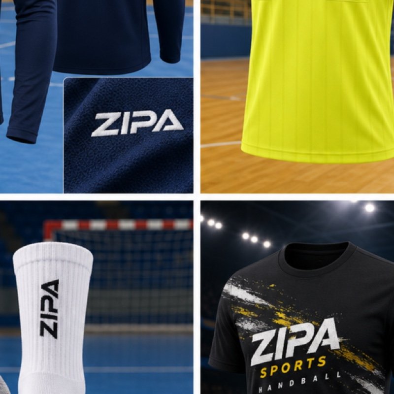 Custom handball quarter-zip midlayer manufactured by ZipaSports