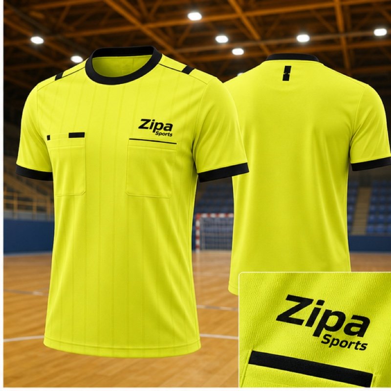 Custom handball referee shirt with mesh underarm gussets manufactured by ZipaSports