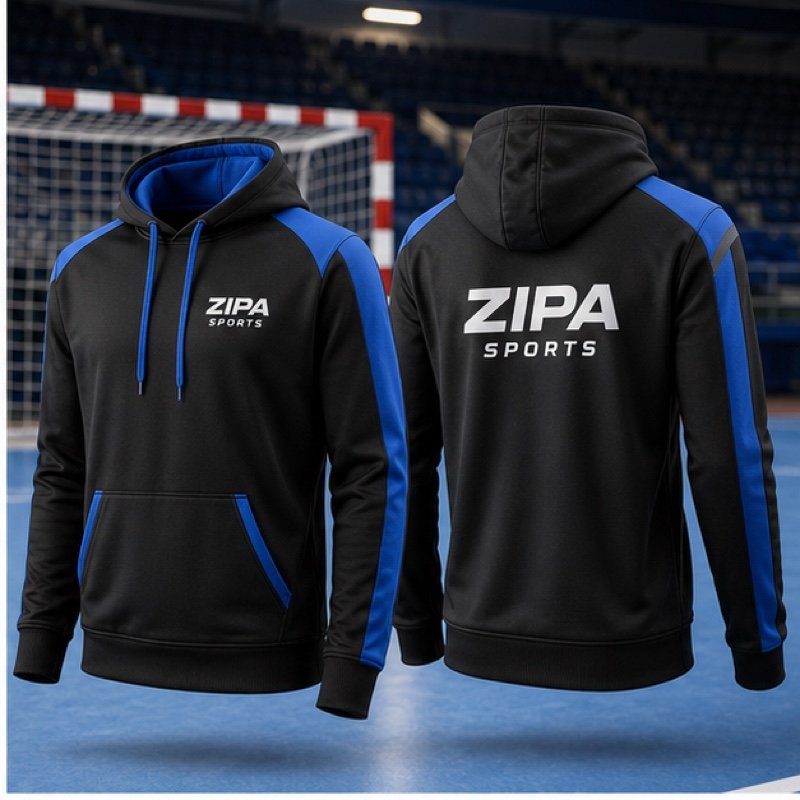 Custom handball team hoodie manufactured by ZipaSports