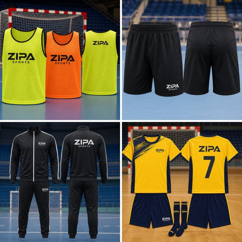 Custom handball travel tracksuit with embroidered club crest manufactured by ZipaSports