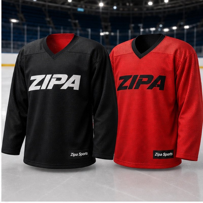 Custom reversible ice hockey scrimmage jersey in two team colours manufactured by ZipaSports