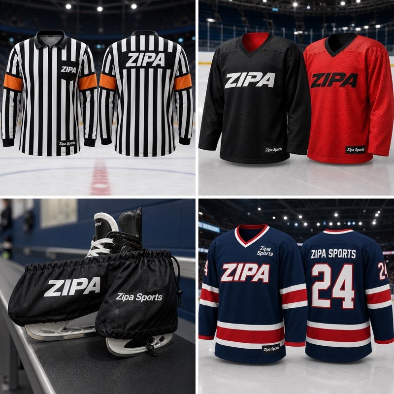 Custom ice hockey skate soakers in club colours manufactured by ZipaSports