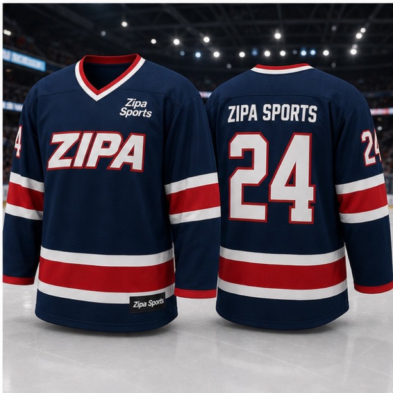 Custom ice hockey supporter replica jersey manufactured by ZipaSports
