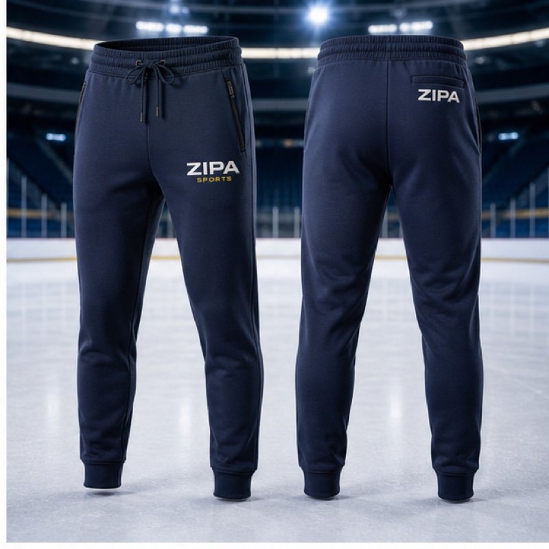 Custom ice hockey team fleece joggers manufactured by ZipaSports
