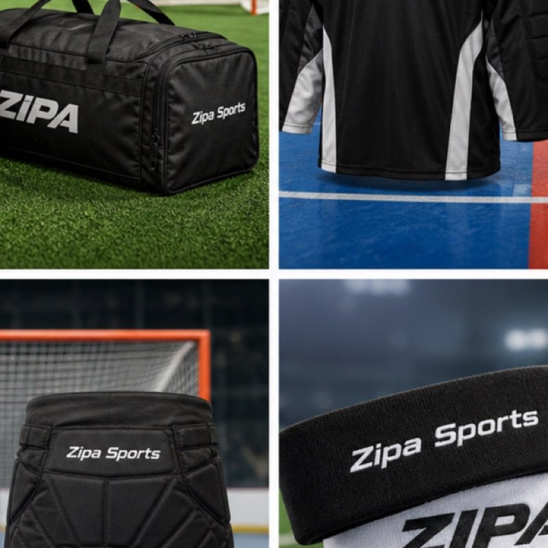 Custom 600D lacrosse gear bag with external stick sleeve manufactured by ZipaSports