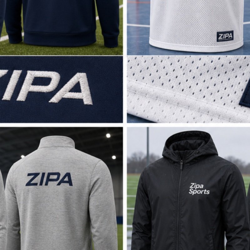 Custom lacrosse team hoodie with applique lettering manufactured by ZipaSports