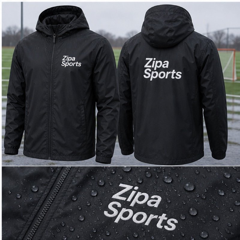 Custom lacrosse rain shell jacket manufactured by ZipaSports