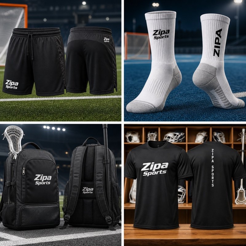 Custom lacrosse stick backpack with twin stick sleeves manufactured by ZipaSports
