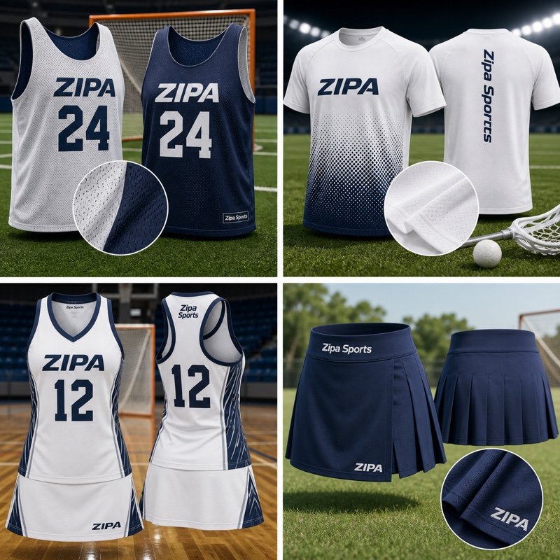 Custom women's lacrosse match jersey manufactured by ZipaSports