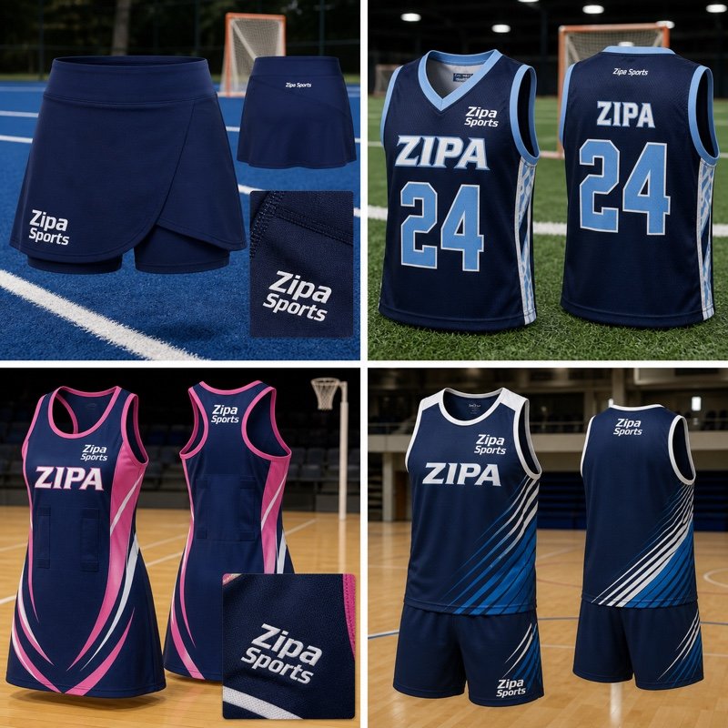 Custom junior netball dress manufactured by ZipaSports