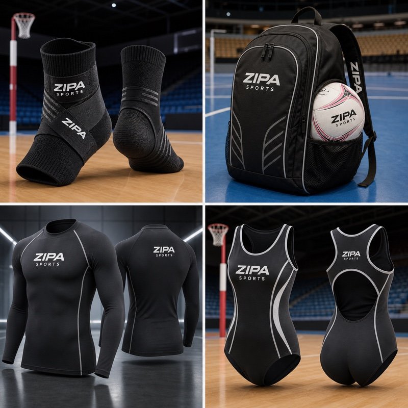 Custom netball long sleeve base layer top manufactured by ZipaSports