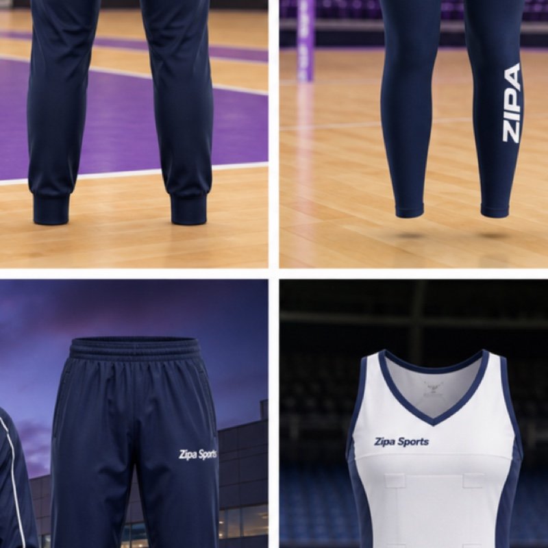 Custom netball team joggers manufactured by ZipaSports