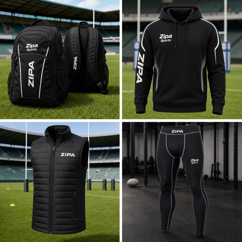 Custom rugby coaches gilet manufactured by ZipaSports