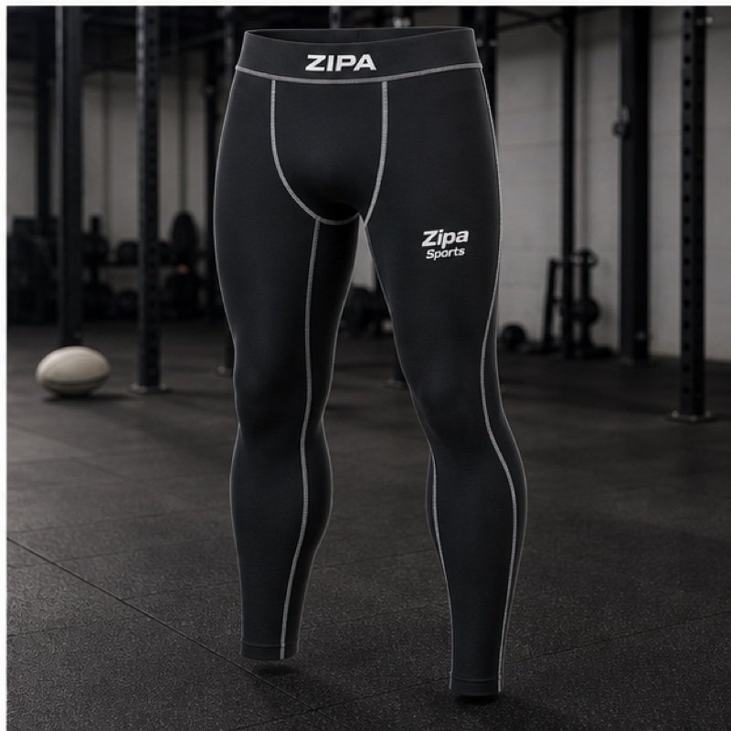 Custom rugby compression leggings manufactured by ZipaSports
