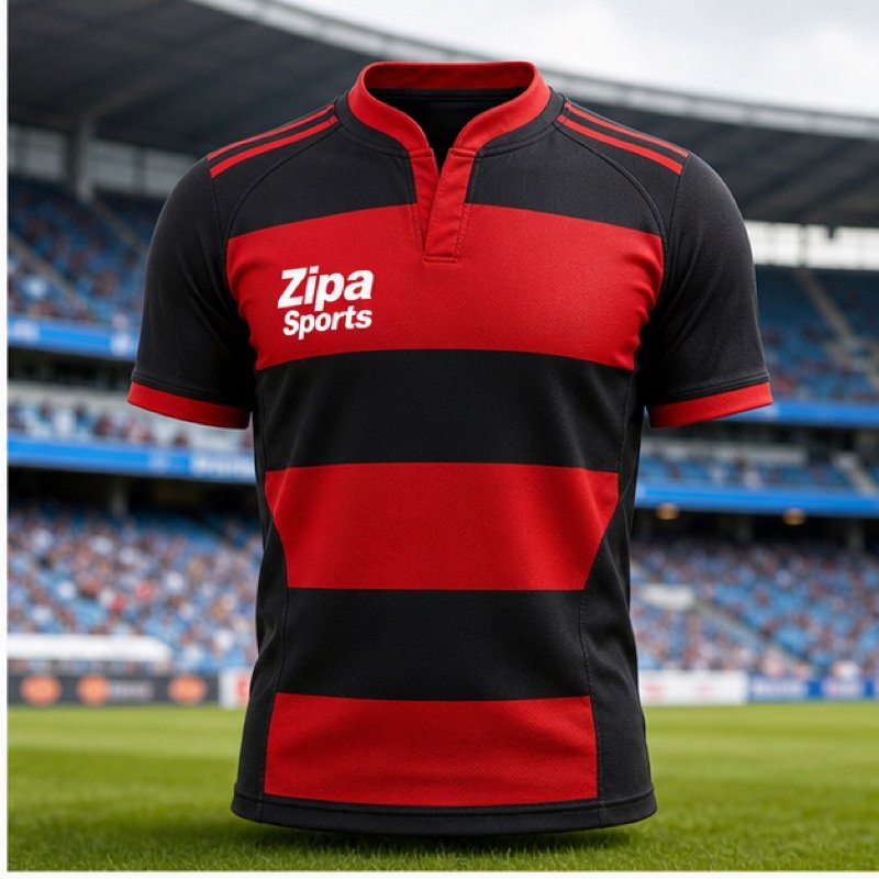 Custom replica rugby supporter jersey manufactured by ZipaSports