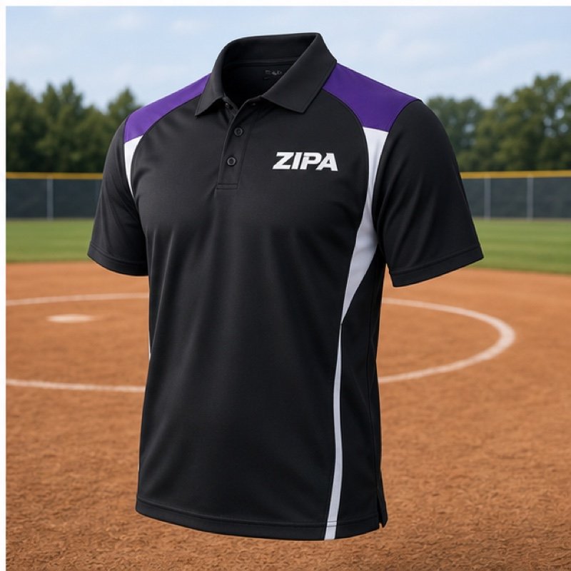Custom softball coach polo manufactured by ZipaSports