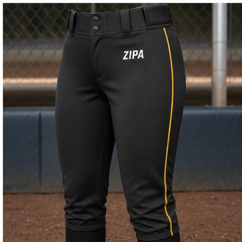 Custom softball knicker pants manufactured by ZipaSports