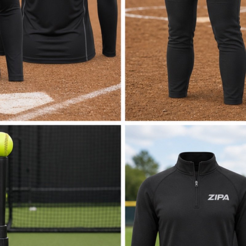 Custom long-sleeve softball compression top manufactured by ZipaSports