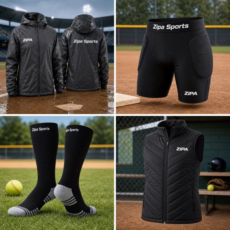 Custom knee-high softball socks with jacquard team stripes manufactured by ZipaSports