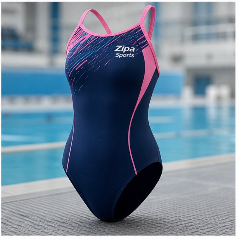 Custom girls' training swimsuit manufactured by ZipaSports