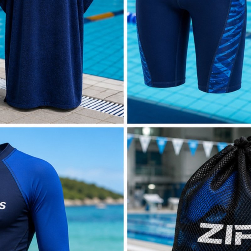Custom hooded poncho changing towel with embroidered crest manufactured by ZipaSports
