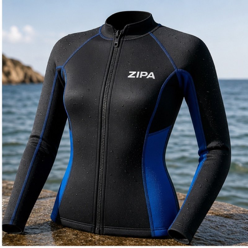 Custom 2 mm neoprene wetsuit top for open water swimming manufactured by ZipaSports