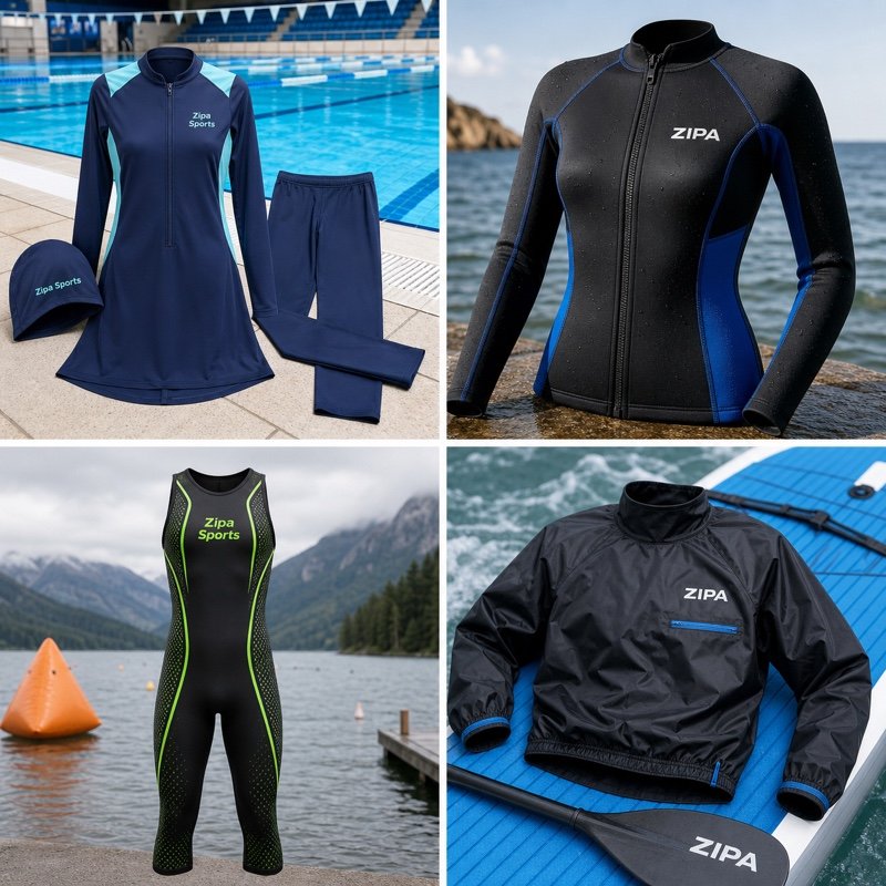 Custom open-water swim skin manufactured by ZipaSports