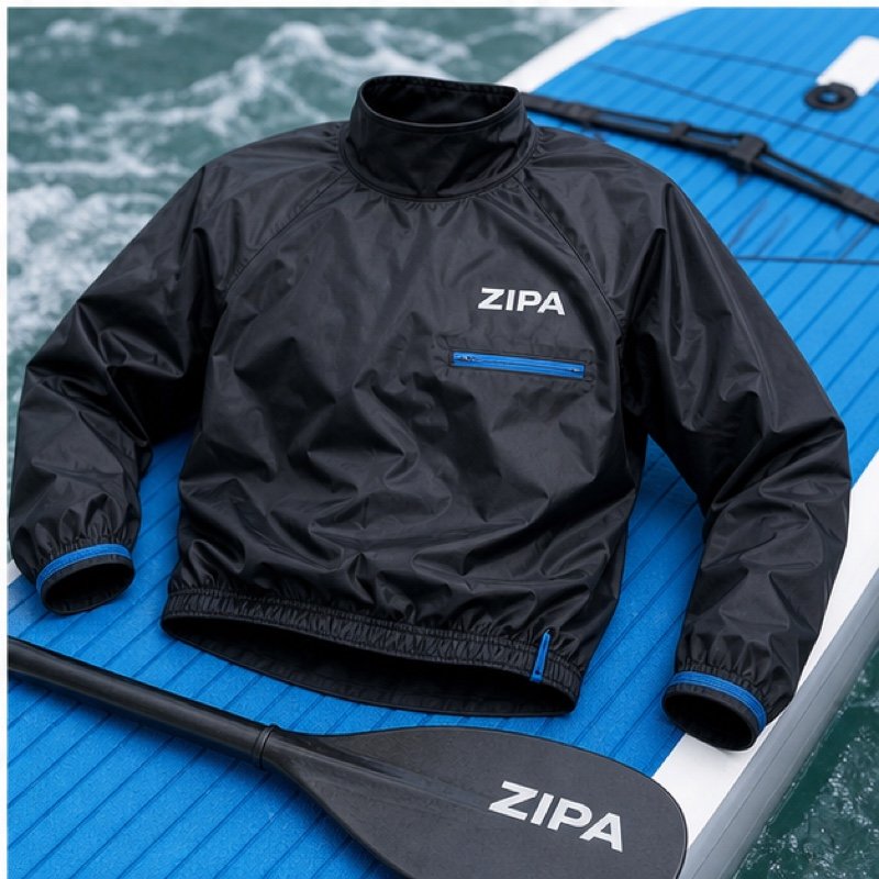 Custom paddling splash top manufactured by ZipaSports
