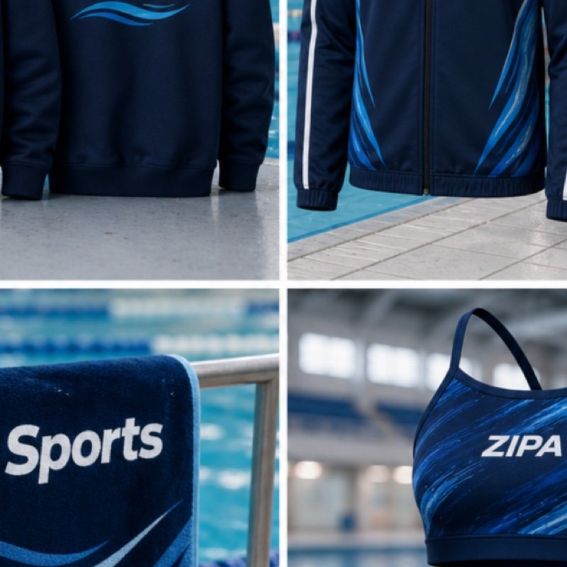Custom swim squad hoodie manufactured by ZipaSports