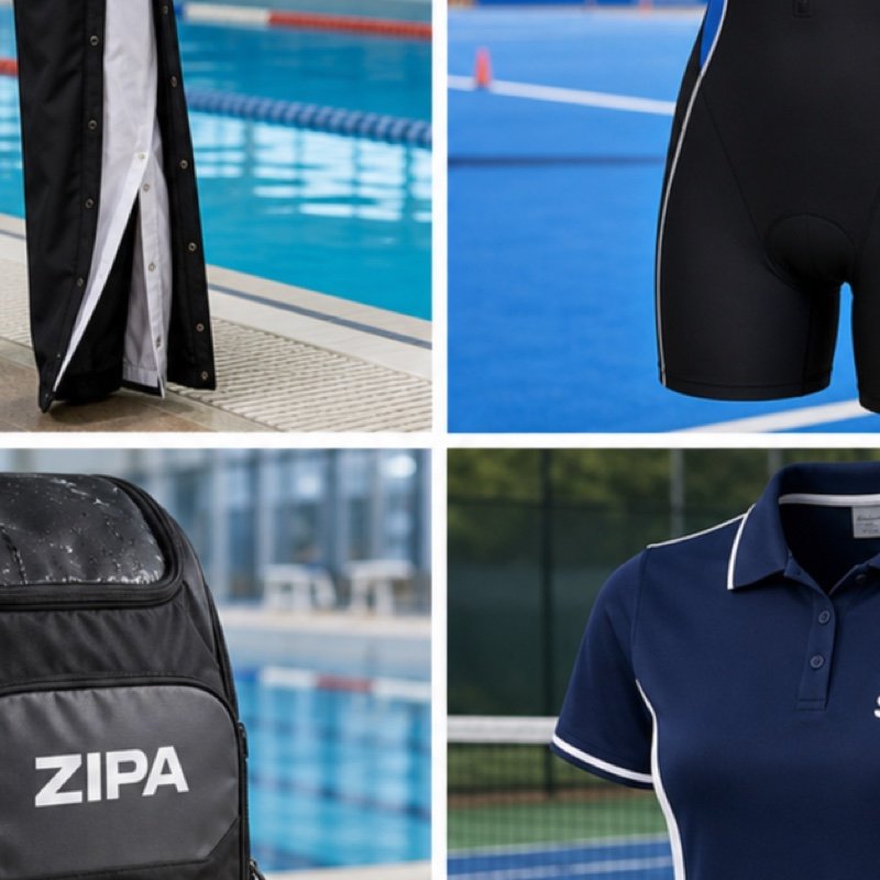 Custom tearaway swim warm-up pants manufactured by ZipaSports