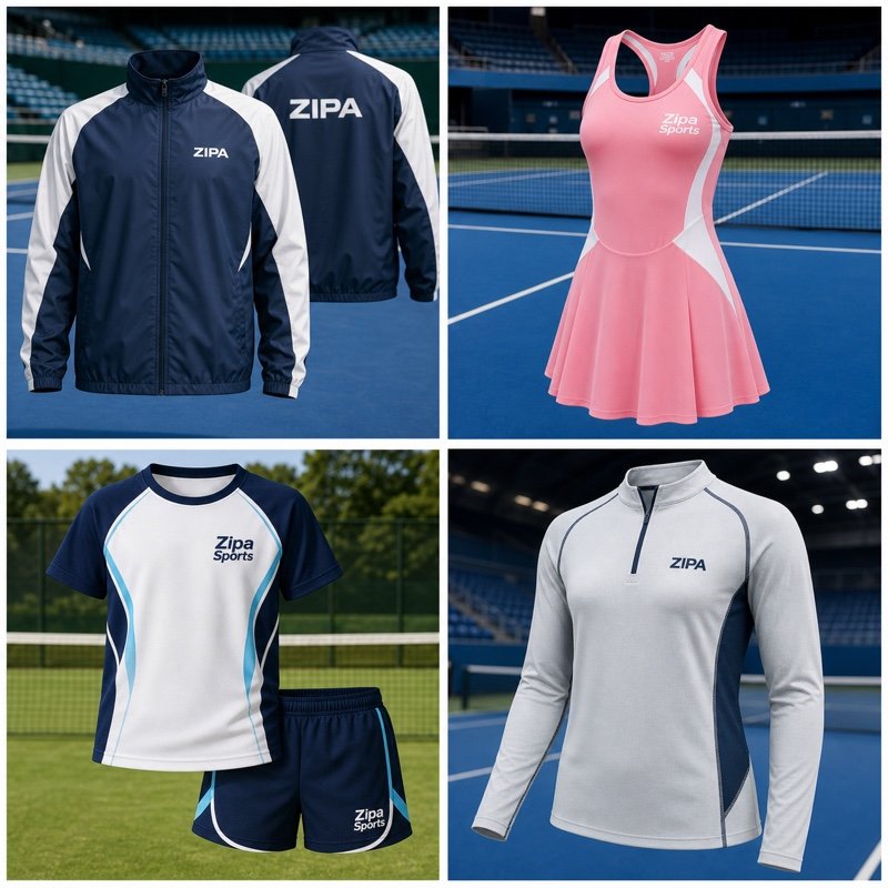 Custom junior tennis kit with matching top and skort manufactured by ZipaSports