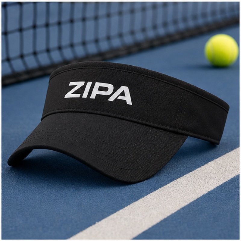 Custom tennis cap and visor set with embroidered club logo manufactured by ZipaSports