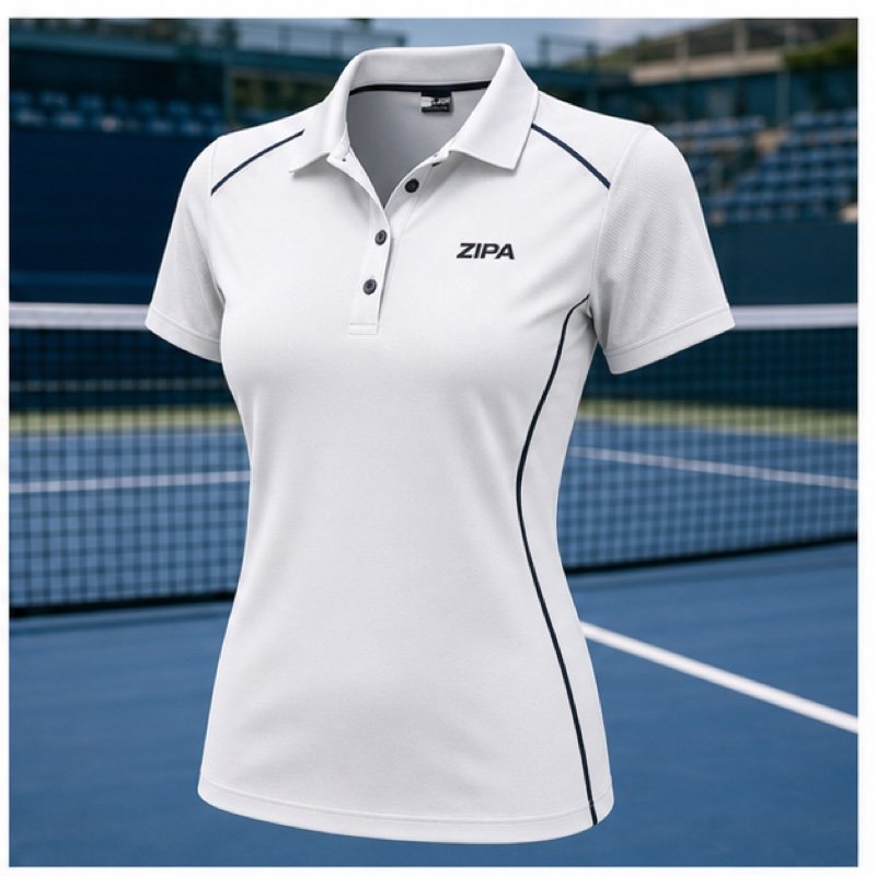 Custom women's tennis polo shirt manufactured by ZipaSports