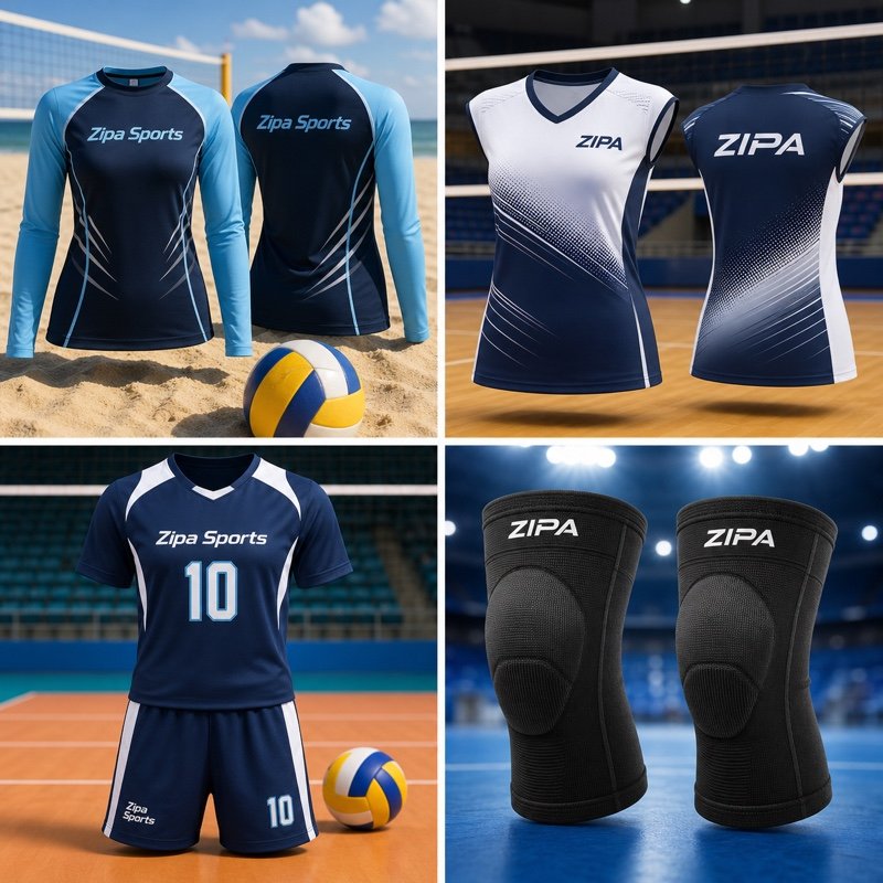 Custom junior volleyball kit manufactured by ZipaSports