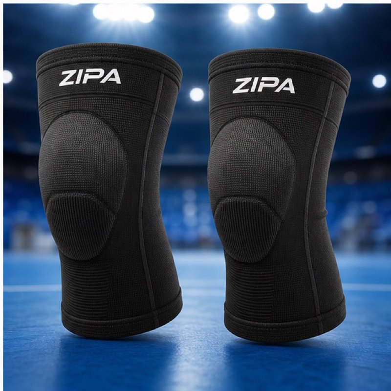 Custom volleyball knee compression sleeve with foam insert manufactured by ZipaSports